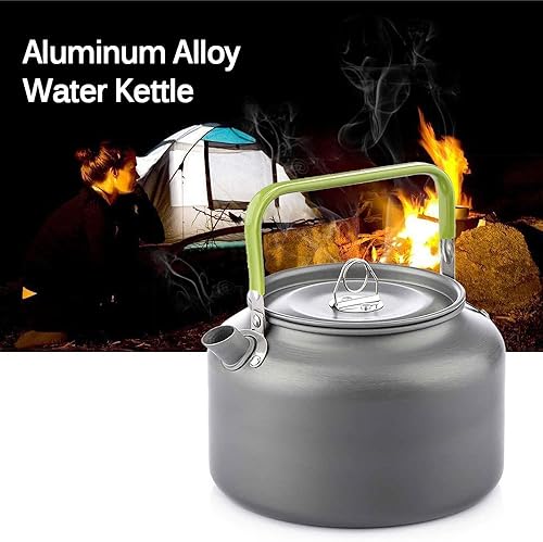 Miniatura 6 de LIXADA Hervidor de camping 0.8L1.2L1.6L para agua hirviendo, tetera de té tetera de aleación de aluminio con mango de silicona bolsa de transporte