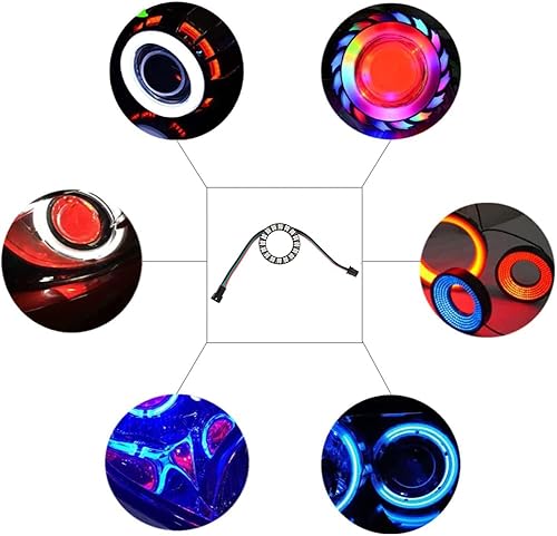 Miniatura 4 de Anillo LED WS2812 de 16 bits con cable de enchufe SM2.54-3P, WS2812B 5050 Módulo LED RGB direccionable DC5V con controladores incorporados