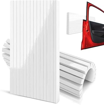 Garage Wall Protector Foam, Wall Column Corner Guard for Parking Garages, Car Door Bumper Protector Reflective Walls Edge Protector Garage Pole Protector Padding for Parking Lot 2, White