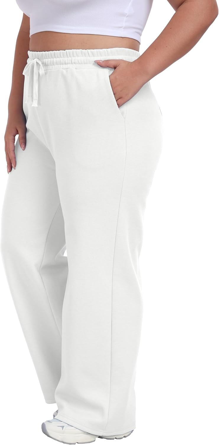 Cheapestbuy Womens Plus Size Sweatpants Straight Leg Baggy Pants Drawstring Casual Pants Athletic Joggers with Pockets - Image 2