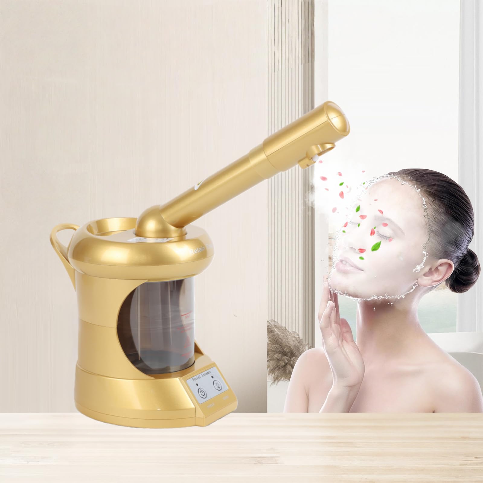 Retain time Vaporizzatore facciale, vapore per la pulizia profonda del viso, vapore per la cura del viso o spa, idratante e idratante.
