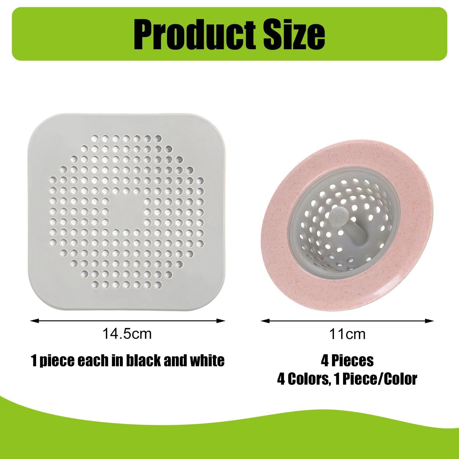 4 Pieces Kitchen Sink Strainer, 2 Pieces Silicone Drain Pad, Silicone Sink Strainer, Kitchen Sink Cover, Plug Hole Strainer - Image 2