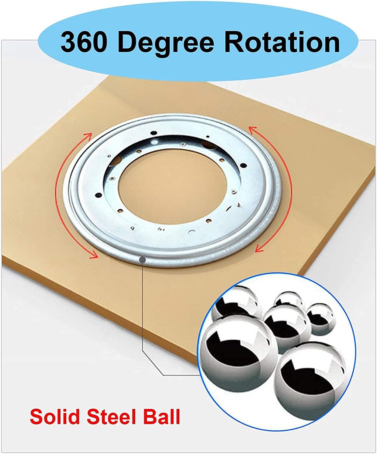 Lazy Dining Table Bearing - Round Table Swivel Tv Turntable Rotating Base Stand - Kitchen Storage Turntable Kaleidoscopes 4 Pcs Swivel Hardware Easy to Turn Smooth (Silver 5 inches)