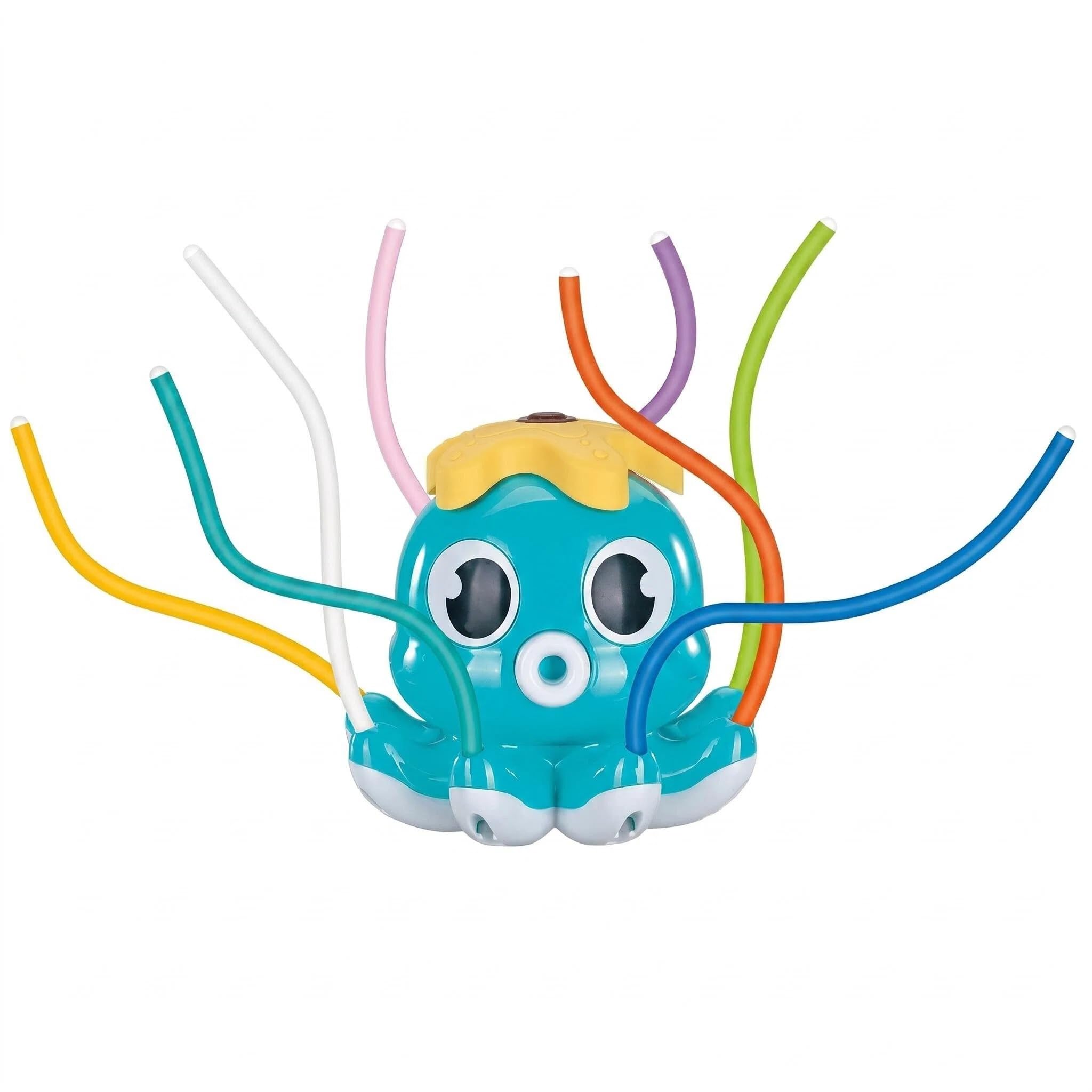 Falafoty Water Sprinkler Outdoor Yard Toy for Kids, Octopus Garden Sprinkler Toy with 8 Swinging Tubes,Summer Outside Toys Backyard Lawn Water Spray Game for Beach Pool Yard Park Watering Fun