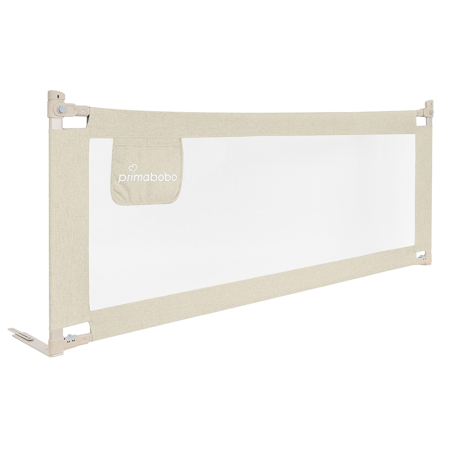 Primabobo Bettgitter Set 3 Stück Beige – 2X 200 cm + 1x 160 cm – Rausfallschutz Kinderbett, Sicheres Bettgitter, Bettschutz Komplettset