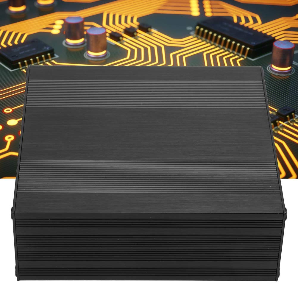 Caja de Aluminio, Caja de Aluminio para Proyectos de Refrigeración Proyecto de Placa de Circuito Electrónica de Bricolaje Negra de Cuerpo Dividido 54x145x150 mm (2Pcs)