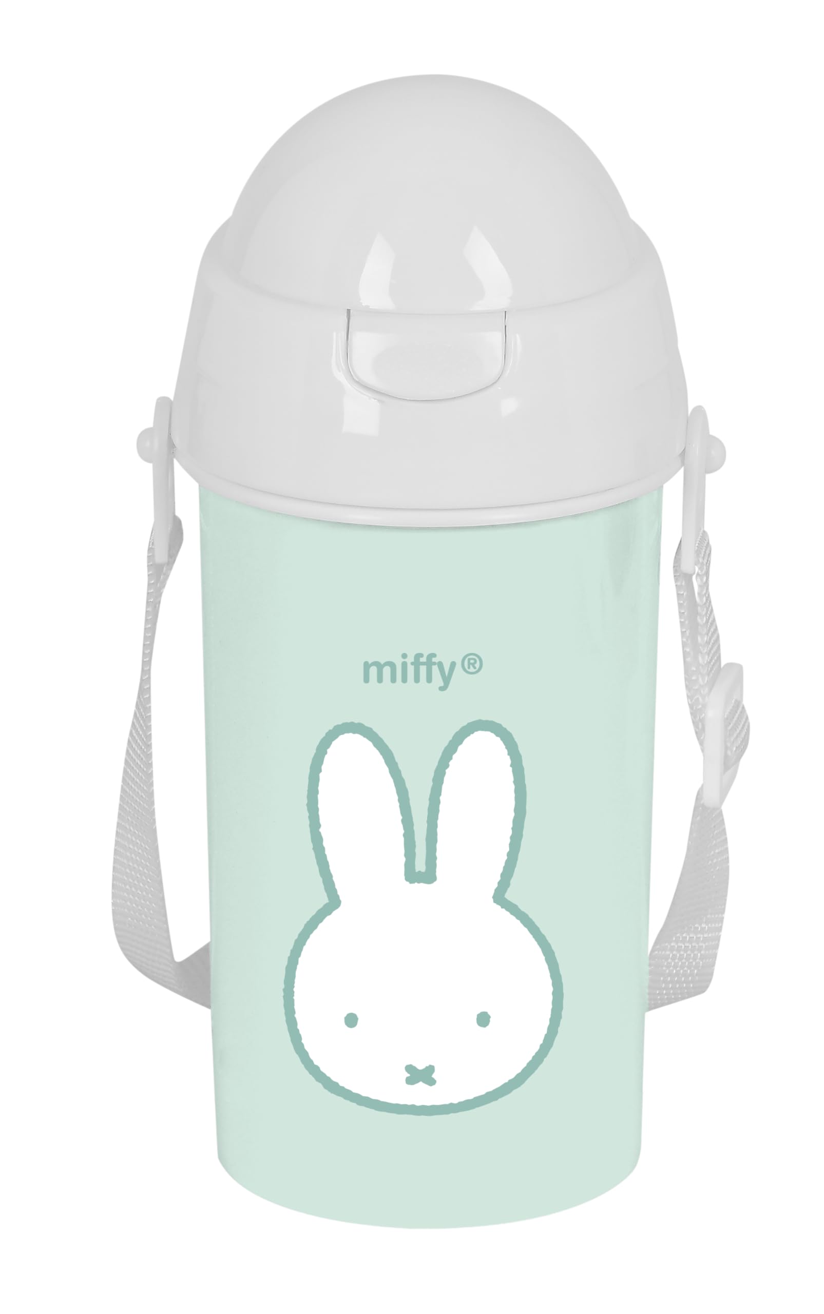 MIFFY MENTA – Automatic Opening Bottle, with Straw, Water Bottle, BPA-Free, with Shoulder Strap, Comfortable and Lightweight, 500 ml, 7.5 x 19.5 cm, Mint Colour, Mint, Estándar, Casual