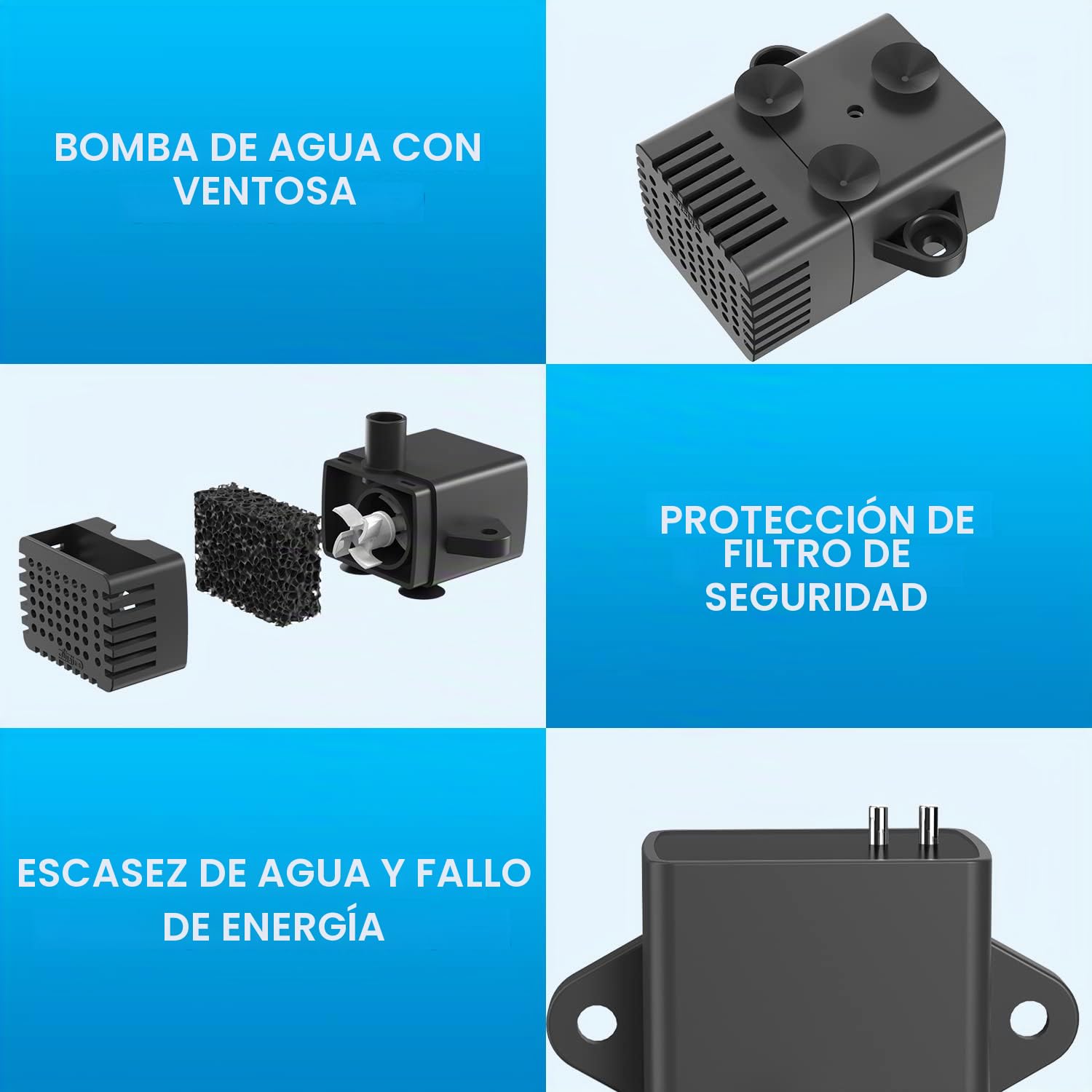 SZMP Fuente Solar Jardin Exterior 3.5W con Baterías 2000mAh,2025 Nuevo 16.4ft Cable Bomba de Agua Solar,Solar Fuente con 8 boquillas para Estanque de Jardín Fuente,Baño para Pájaros,Decorativas