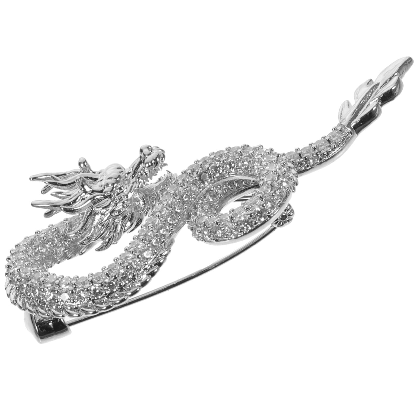 Women's Jewelry Emaille Vintage Zodiac Dragon Brosche Pin Frauen Männer Tierstifte Clip -Revers für Schals Pullover Jacken Kleidung Kleidung 5x2.1x1cm Flower Brooch