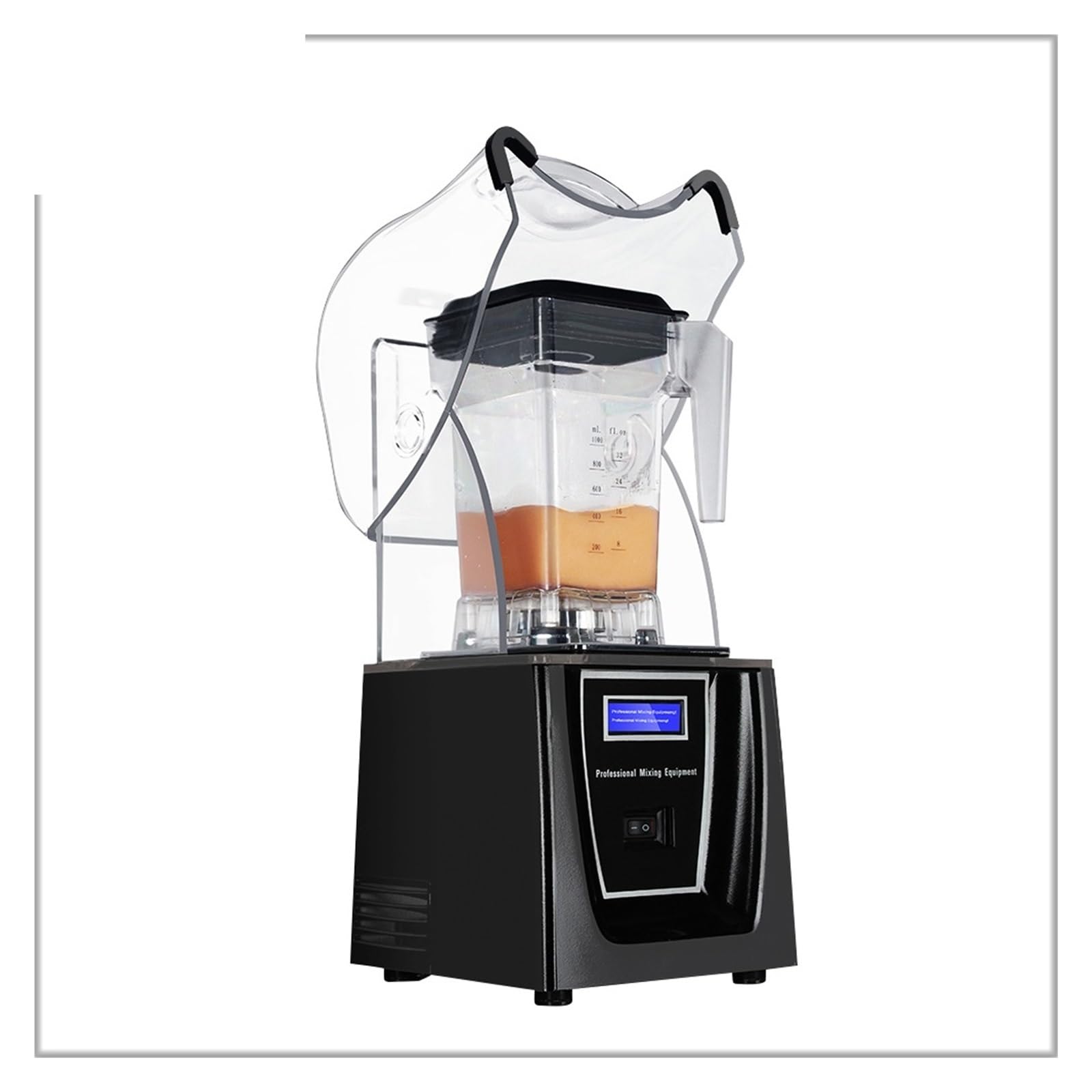 Frullatore Commerciale Ad Alte Prestazioni Isolamento Acustico Da 1800 W For Alimenti 2 Litri For Impieghi Gravosi Senza BPA Silenzioso Potente Lavorazione Sforzo Ingredienti(Black)