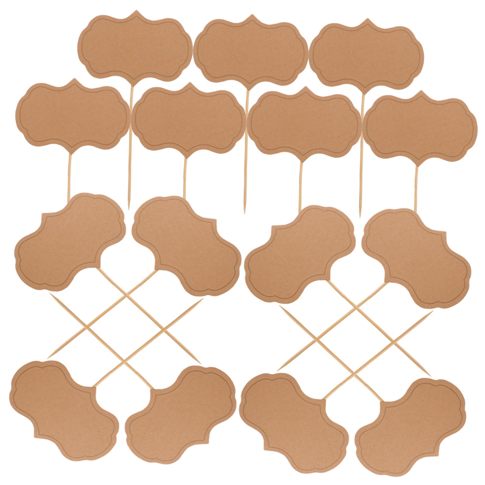 HOODANCOS 24pcs Blank Food Tags for Buffets Cake Toppers and Cupcake Picks Writable Chalkboard Style Cheese Markers Kraft Decorations for Parties and Celebrations