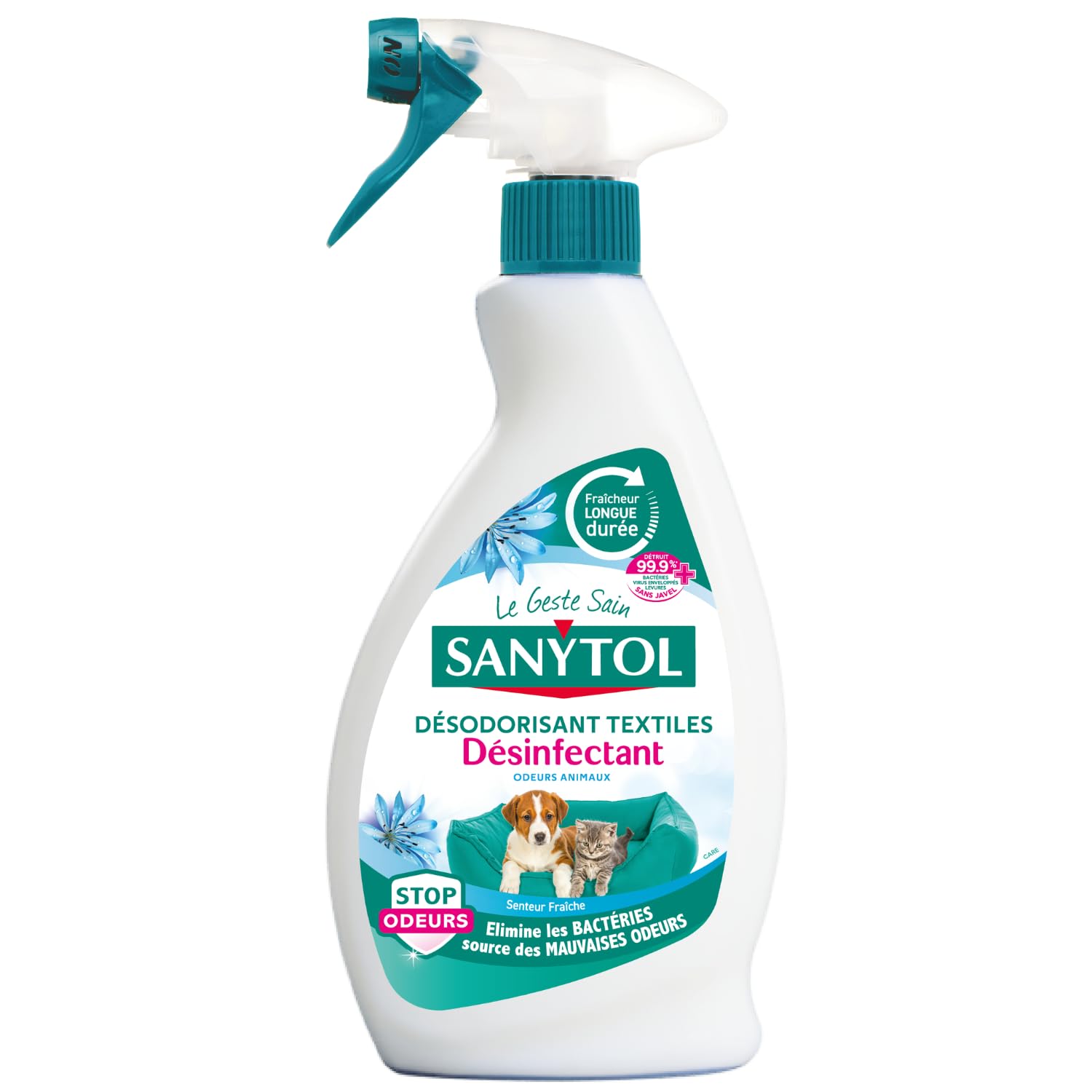 Sanytol - Deodorante Tessile Disinfettante - 500 ml - Set di 2 - Tutti i tipi di tessuti - Battericida, Virucide - Senza Residui Aggressivi - Non macchia