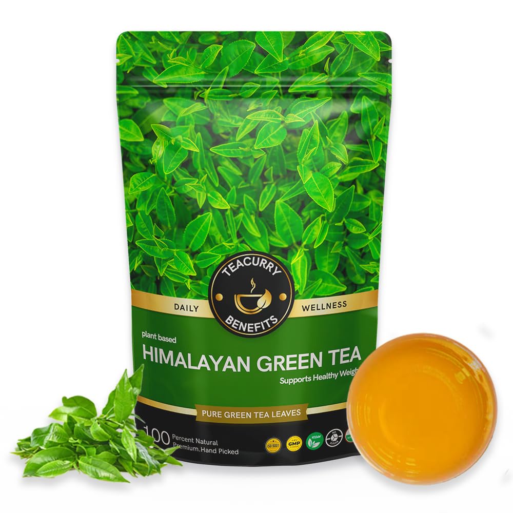 TEACURRY Himalayan Green Tea (50 Grams, 100 Cups) - Helps with Weight Loss, BP, Brain - Nepals Himalaya Green tea