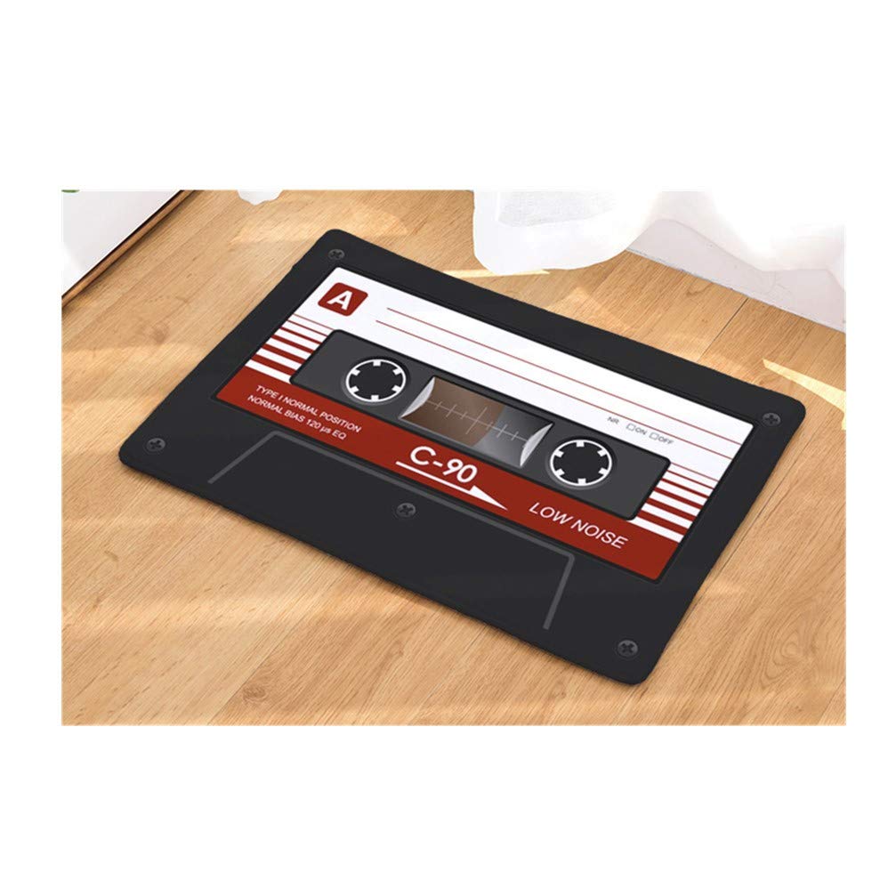 Tappetino Antiscivolo WENYA 50x80 Cm – Zerbino In Microfibra Con Stampa Musica – Nero E Giallo