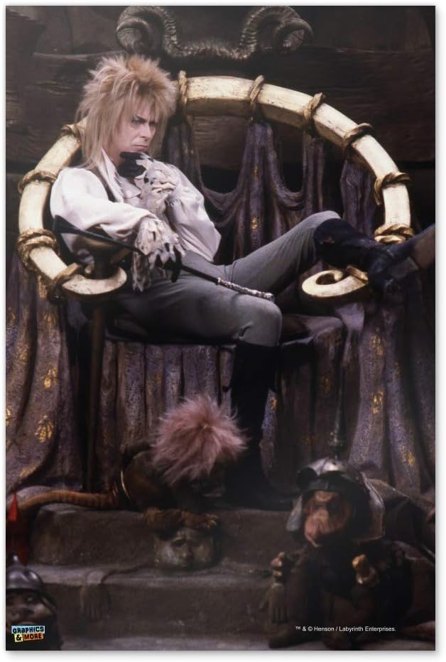 GRAPHICS & MORE Goblin King Jareth from The Labyrinth Sitting On Throne David Bowie Home Business Office Sign