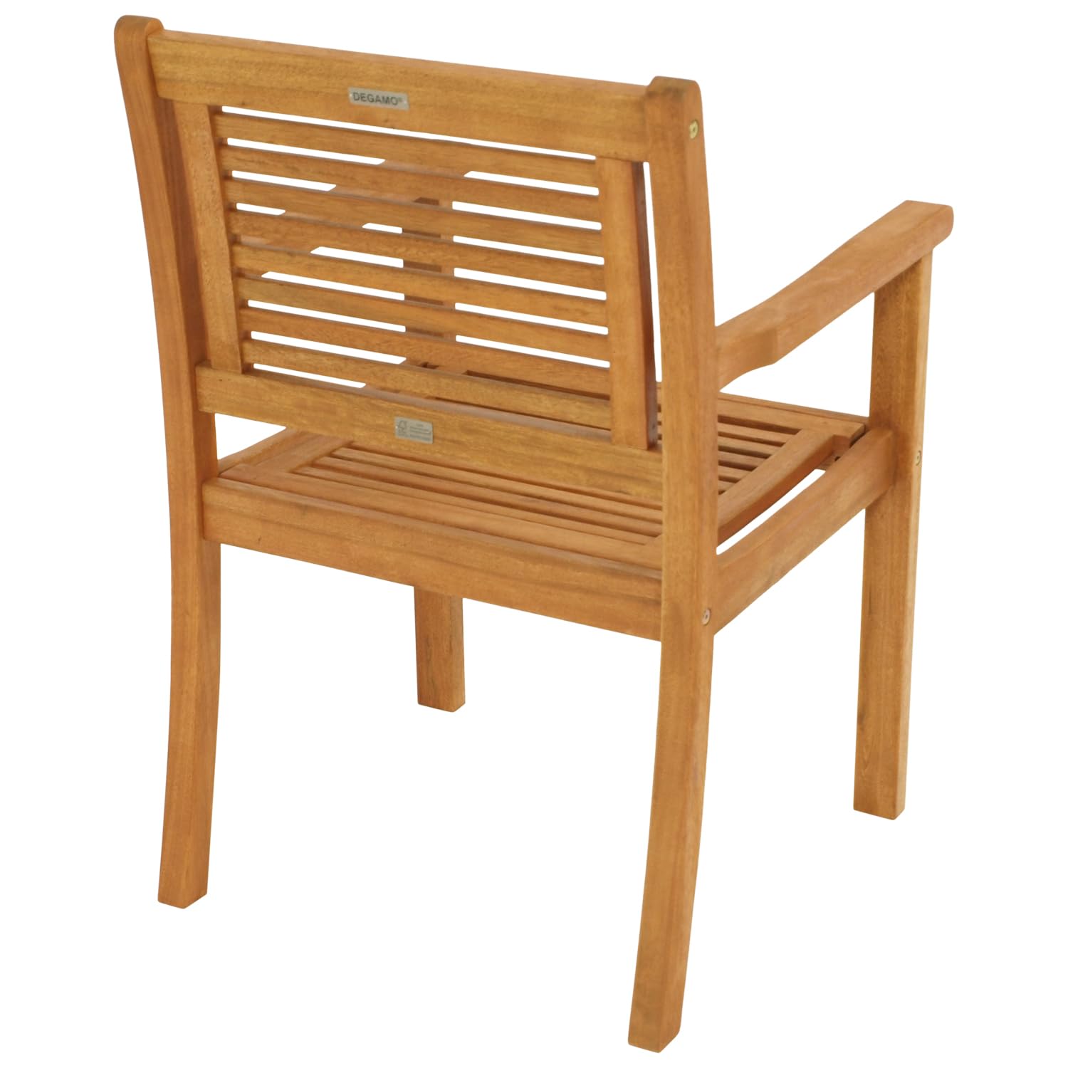 DEGAMO Gartensessel Gartenstuhl CORUNA, Eukalyptusholz braun geölt, Outdoor