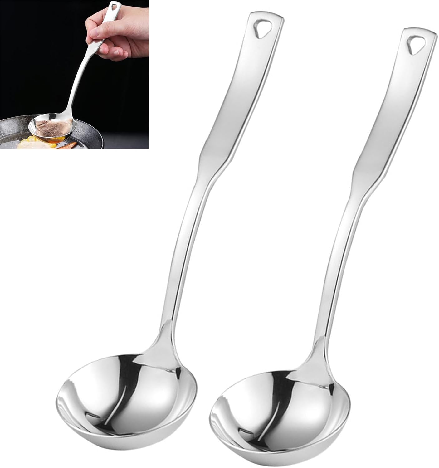 ZDFQly Small Gravy Ladles, Sauce Ladles, 8.6 inch Stainless