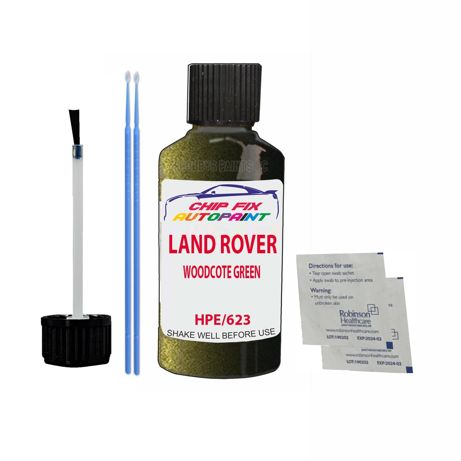 Scoobys Paints Back In The Mix Woodcote Green Touch Up Paint For Land Rover Range Rover Hpe 1996-1999 30Ml Bottle Brush Scratch Stone Chip Repair Pen