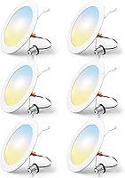 FREELICHT 6-Pack 6 Inch Retrofit LED Recessed Can Lights, 5CCT Selectable 2700K-6000K, Dimmable 10W 1000LM, IC Damp Rated ETL, Easy Install
