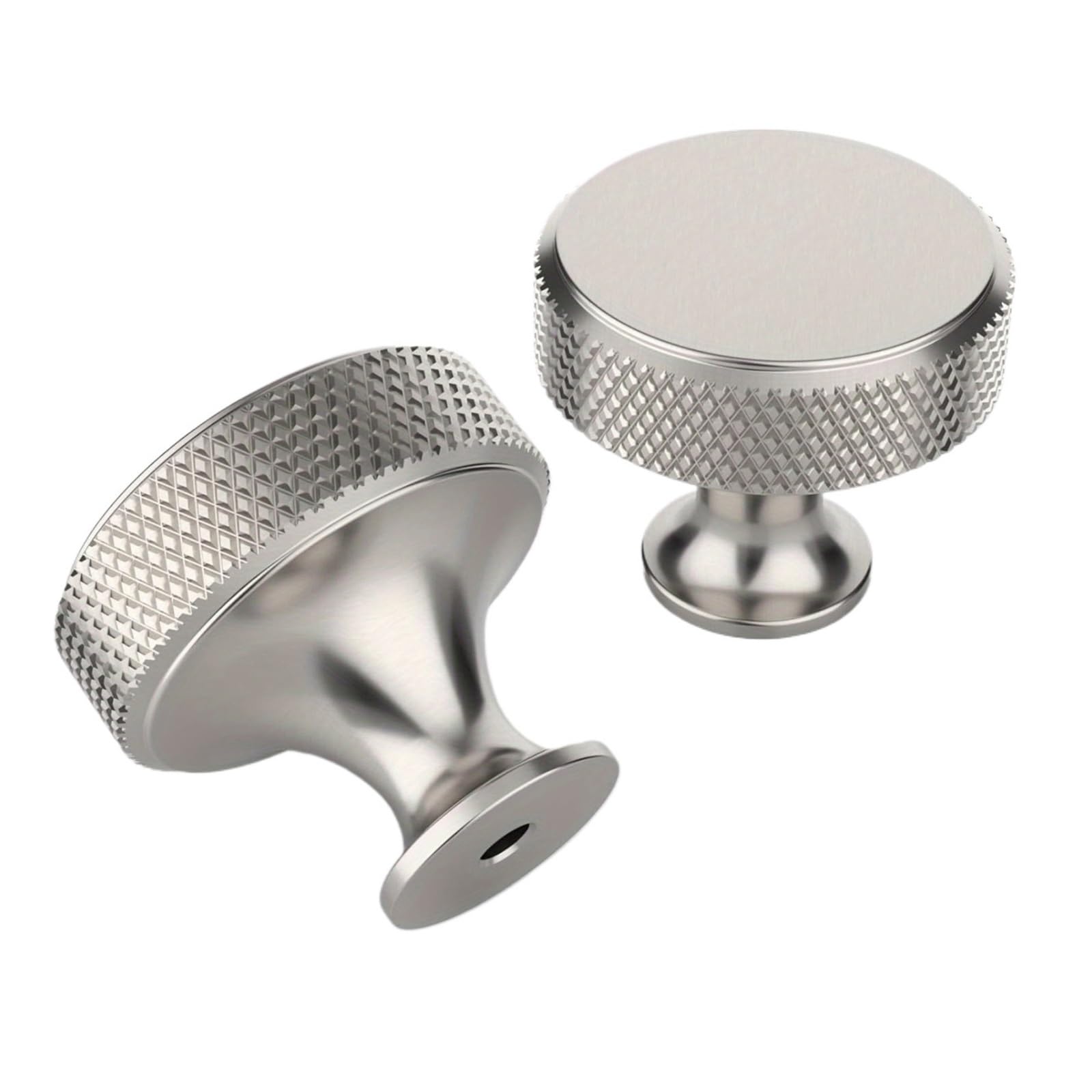 VAQROPNSHRG 5pcs Knurled Aluminum Cabinet Knobs Drawer Pull Handles for Wardrobe Dresser(Silvery)