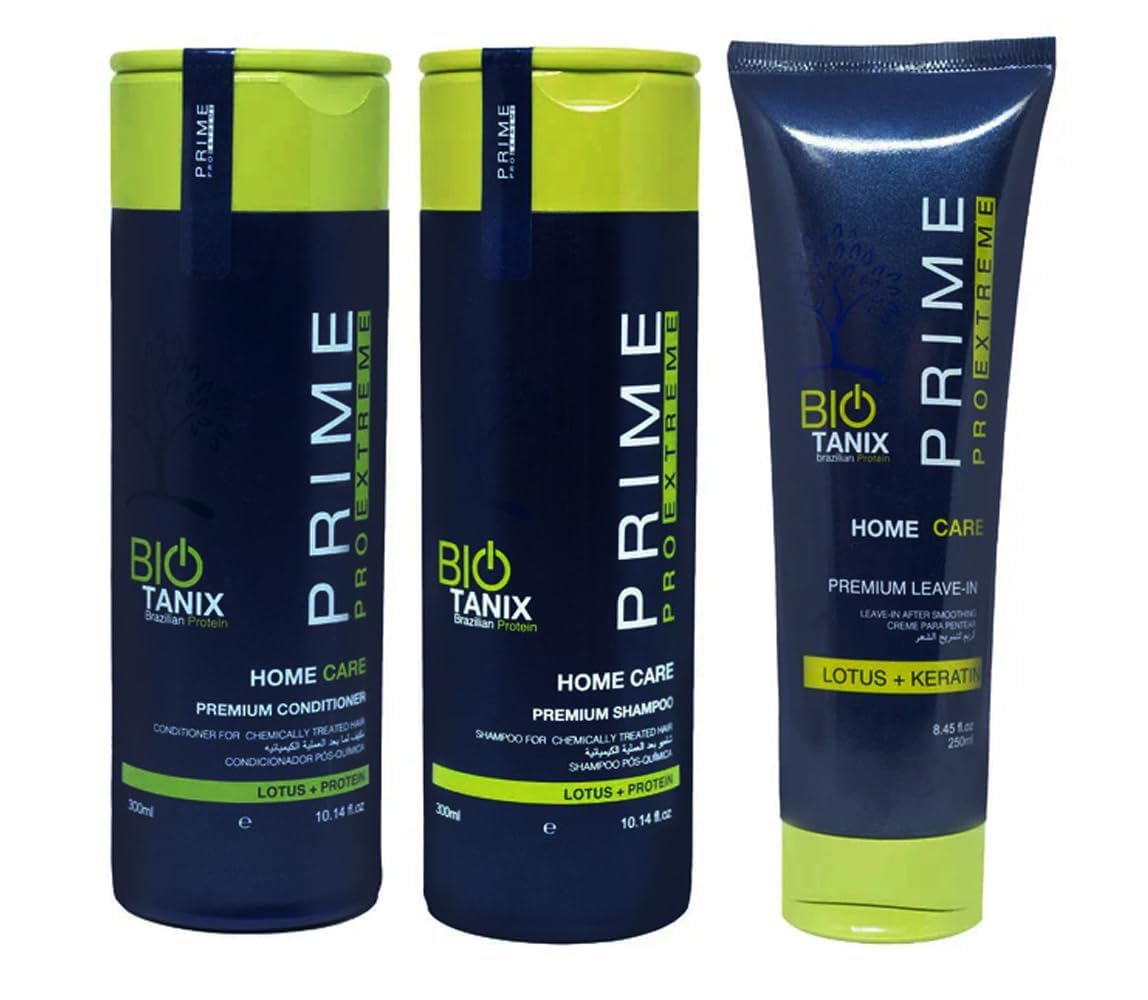 BIO TANIX Brazilian Protein Home Care Premium Shampoo For Chemically Treated Hair Lotus + Protein Hair Shampoo For Women/Men (Shampoo+Conditioner+ Leave in)