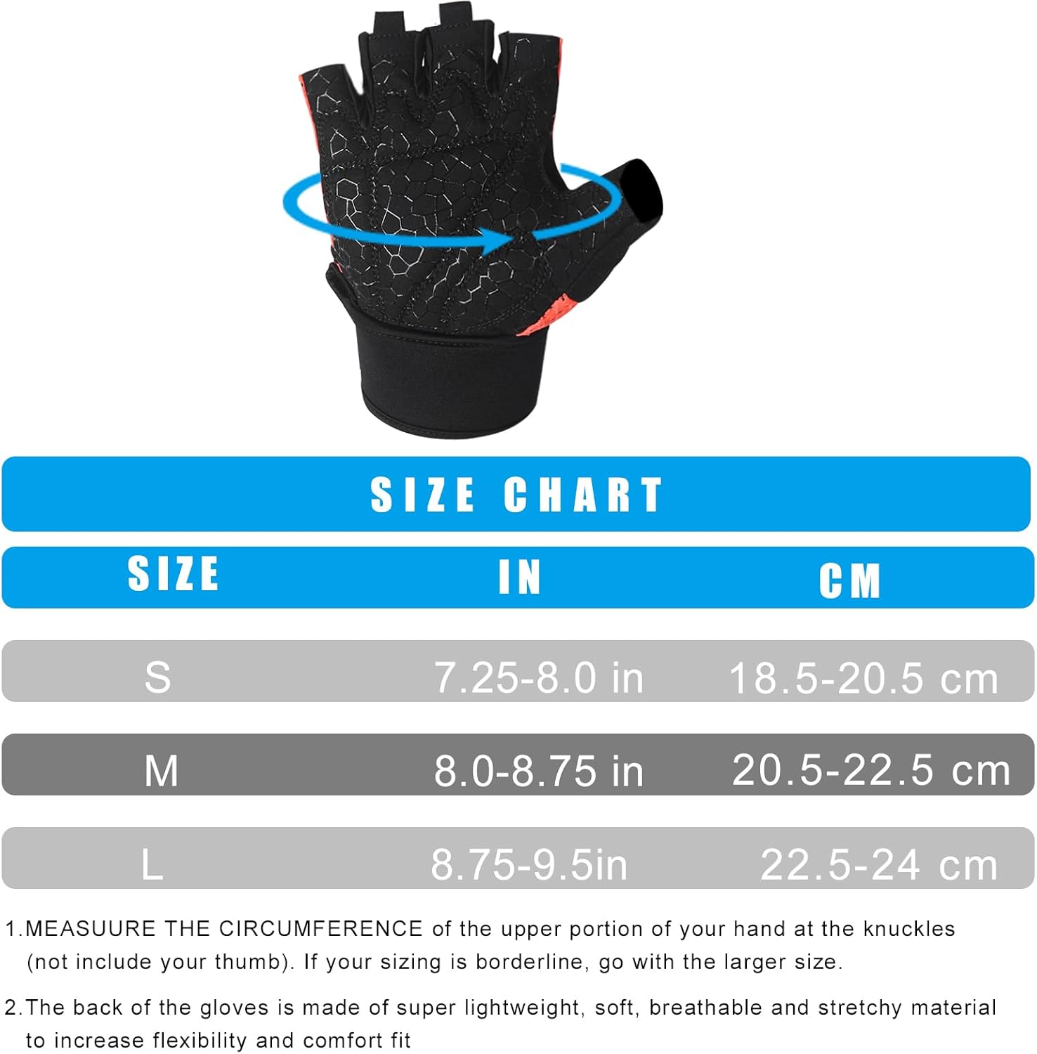 Luwint Ventilated Workout Gloves, Flexible Full Palm Wrist Support for Men and Women Exercise, Weight Lifting, Gym, Cycling - Image 7