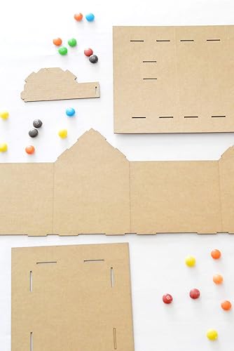 Miniatura 6 de Kit de casa de pan de jengibre (cartón), paquete de 5, diseñado y fabricado en los Estados Unidos, manualidades navideñas para el hogar, aula,