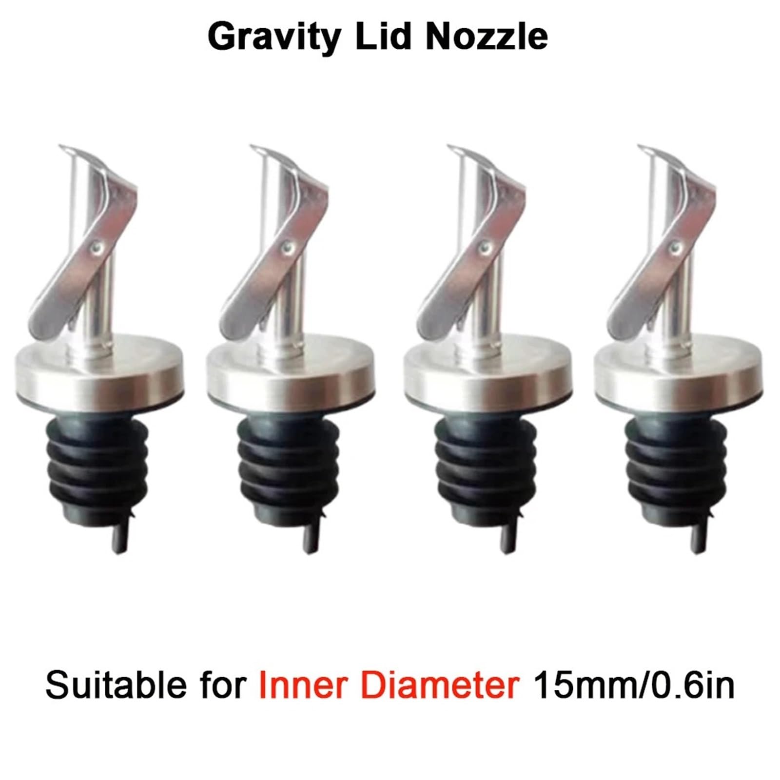 Bouchons de vin 10 pièces en acier inoxydable fermeture automatique distributeur verseur anti-fuite for Champagne huile Sauce liqueur