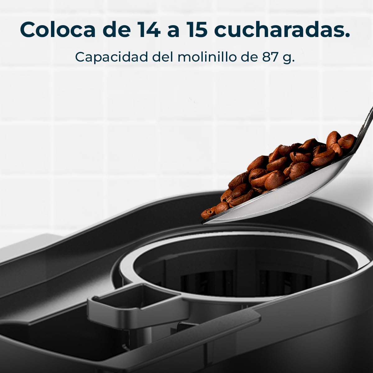Cecotec Cafetera de Goteo Coffee 66 Grind & Drop Essential. 1086W, Molinillo de Cuchillas, Hasta 12 Tazas, Tecnología Extremearoma, Cafetera de Goteo Digital, Acero Inoxidable, Apagado Automático