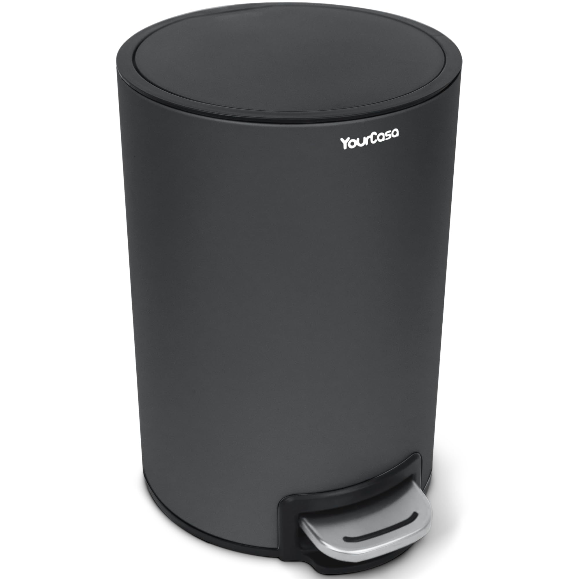 YourCasa Badmülleimer Badmülleimer | 5L aus Edelstahl, Softclose, Anthrazit