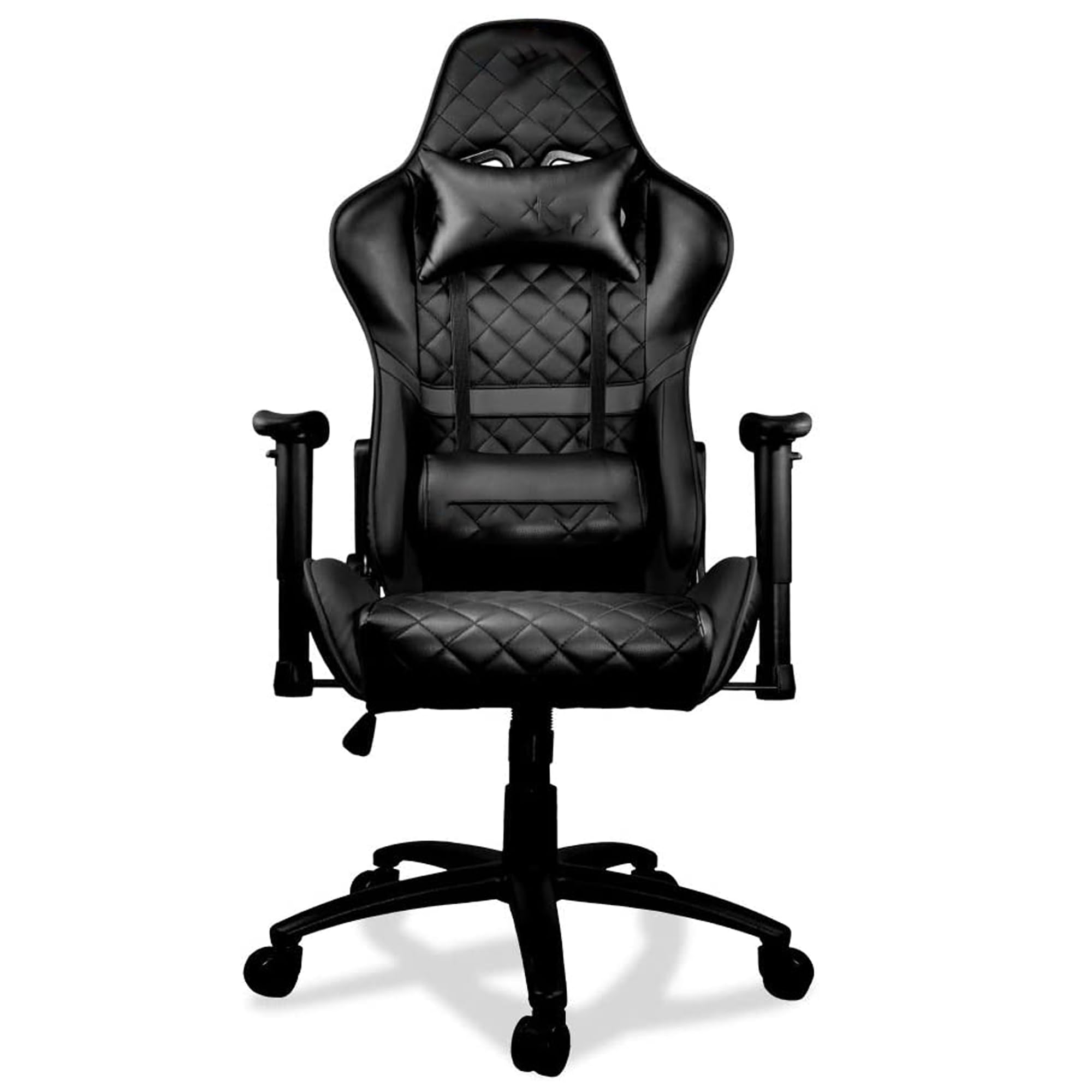 SulfarGaming Chair Armor One, Steel-Frame, Breathable Pvc Leather, 180° Recliner System, 120Kg Weight Capacity, 2D Adjustable Arm-Rest, Steel 5-Star Base (Black)
