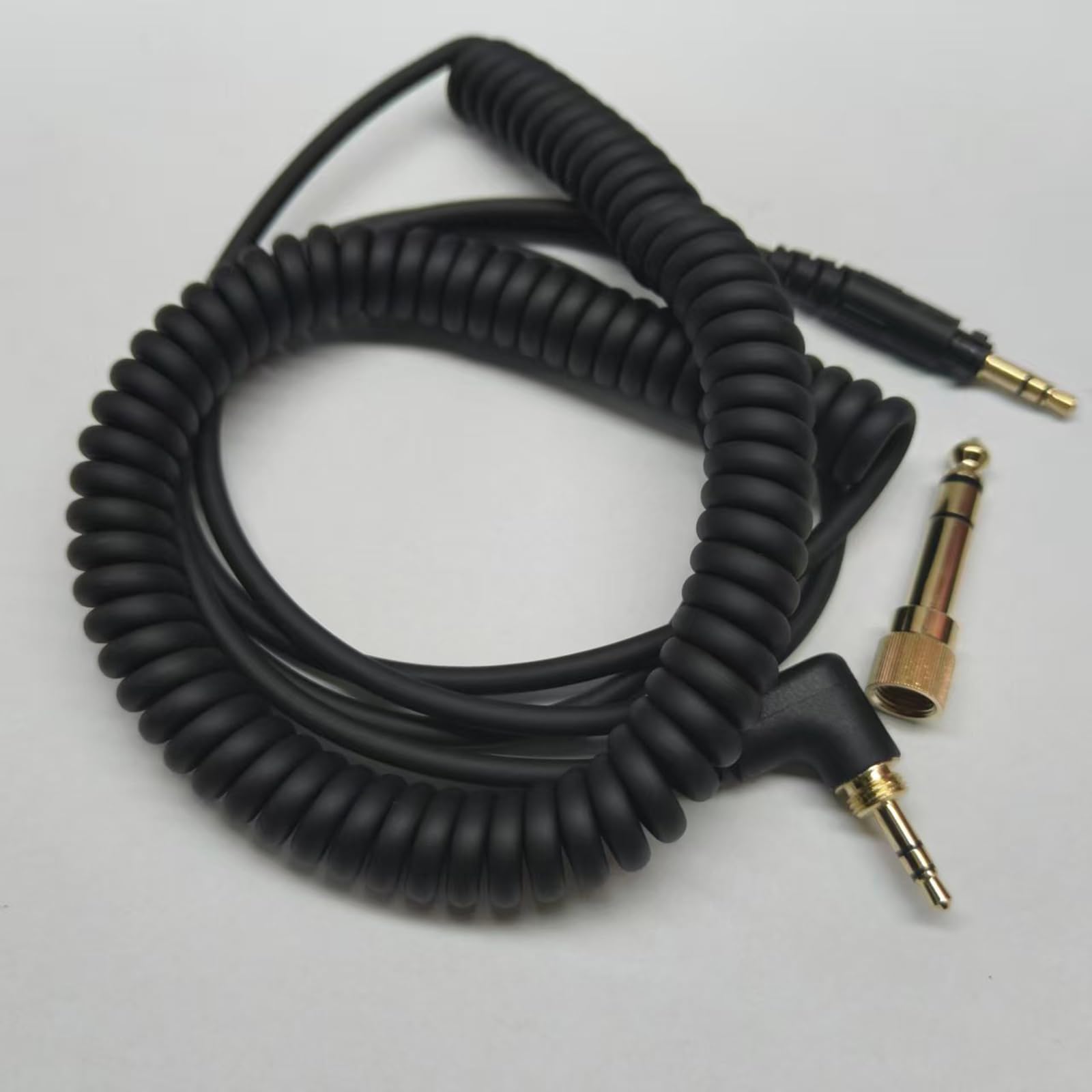 Sostituzione Cuffia Cavo per Technics EAH-DJ1200 & per Technics RP-DH1200,Cavo Audio a Molla con 6.35mm adattatore di connessione,Nero(3m/9.84piedi)
