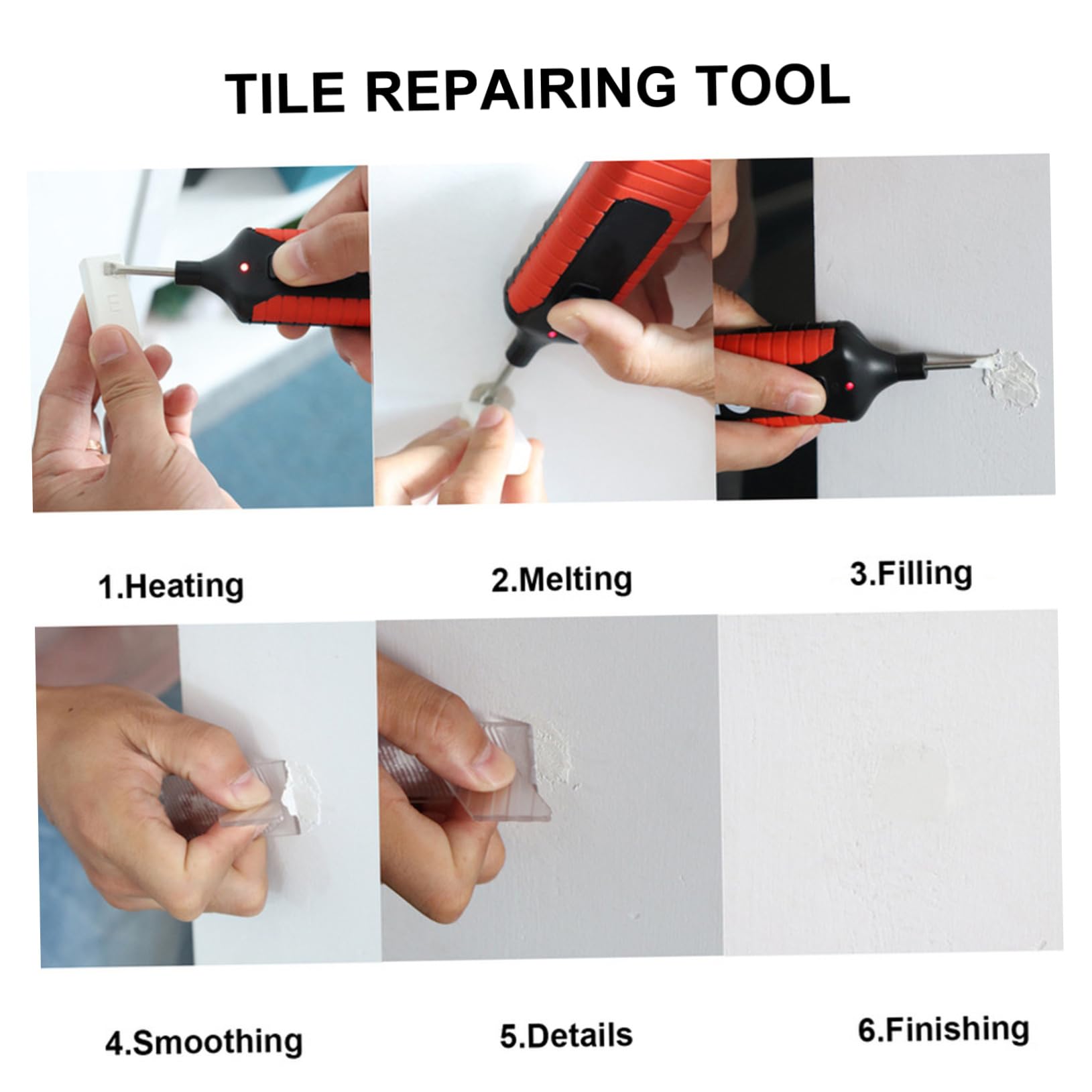 BESTonZON Keramik Fugenreparaturset Fugenreparaturset Ohne Batterie Wachsreparatur Fliesenreparaturwerkzeug Für Heimreparatur Vielseitig Anwendbar