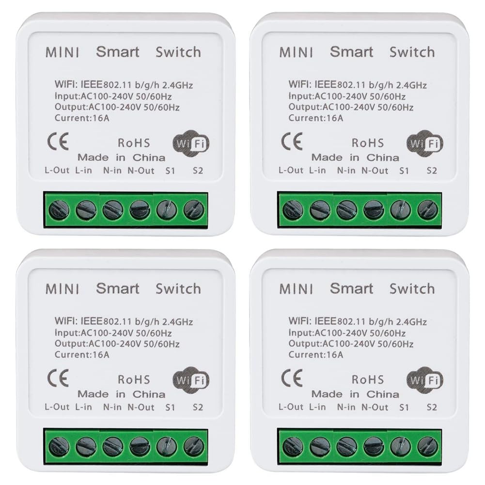 detee WiFi Smart Switch Light Switch, APP Remote Control, Voice Control, DIY Mode, Timer Function, LAN Control, 2 Way 16A