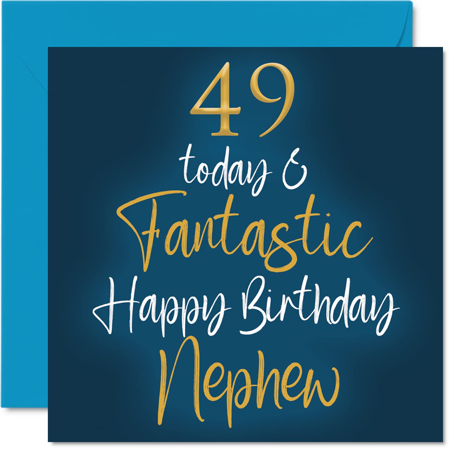 Fantastic 49th Birthday Cards for Nephew - 49 Today & Fantastic - Happy Birthday Card for Nephew from Auntie Uncle, 145mm Greeting Cards Gift