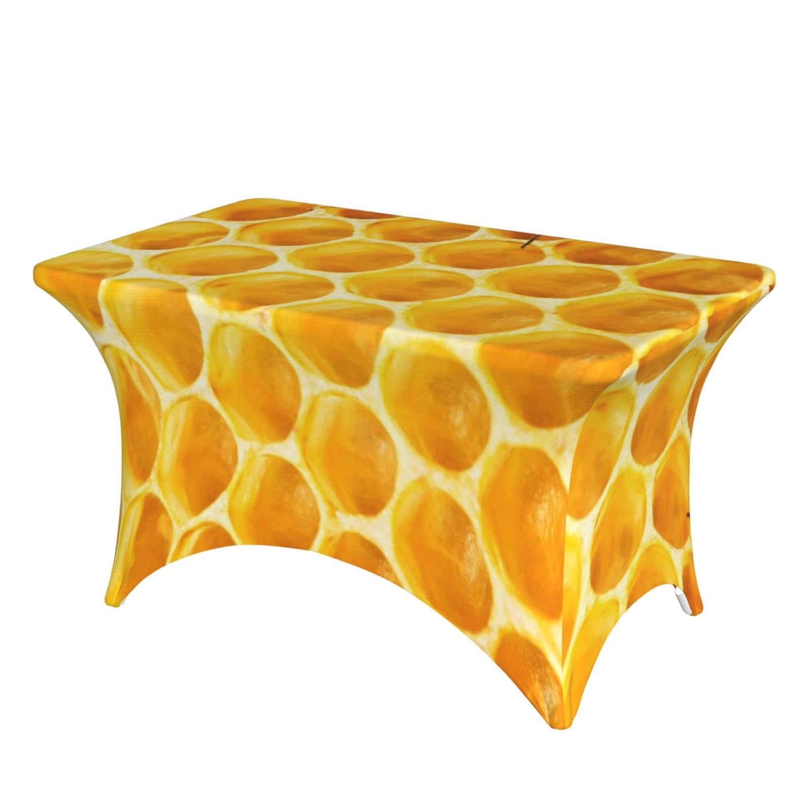 Dcehgew Wildlife Bees 4Ft Spandex Rectangular Table Cloth, Printed Fitted Elastic Tablecloths Washable Table Cover For Event, Wedding, Banquet & Party