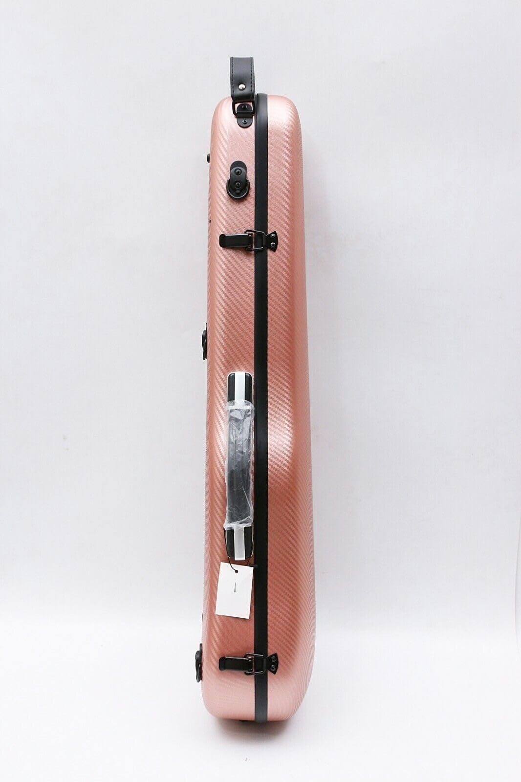 4/4 Violinenkoffer in voller Größe, Kohlefaser, leicht, bunt, mit starkem Gurt, Violinentasche (Roségold)