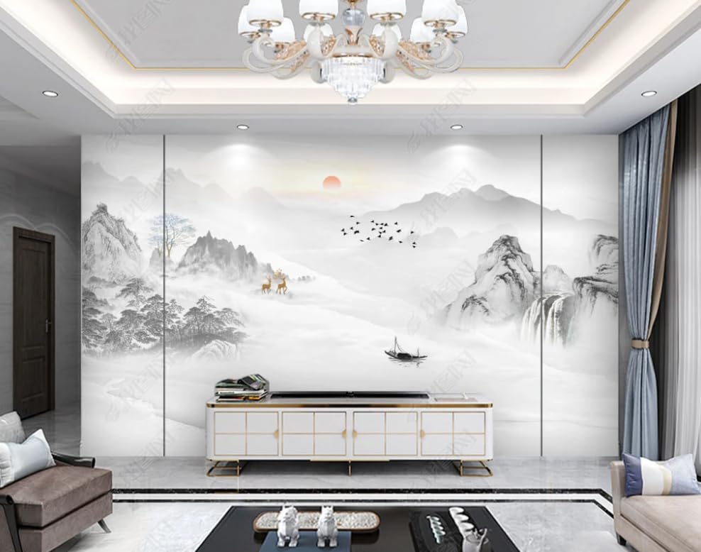 Poster géant mural intissé avec paysage effet pierre pour intérieur chic