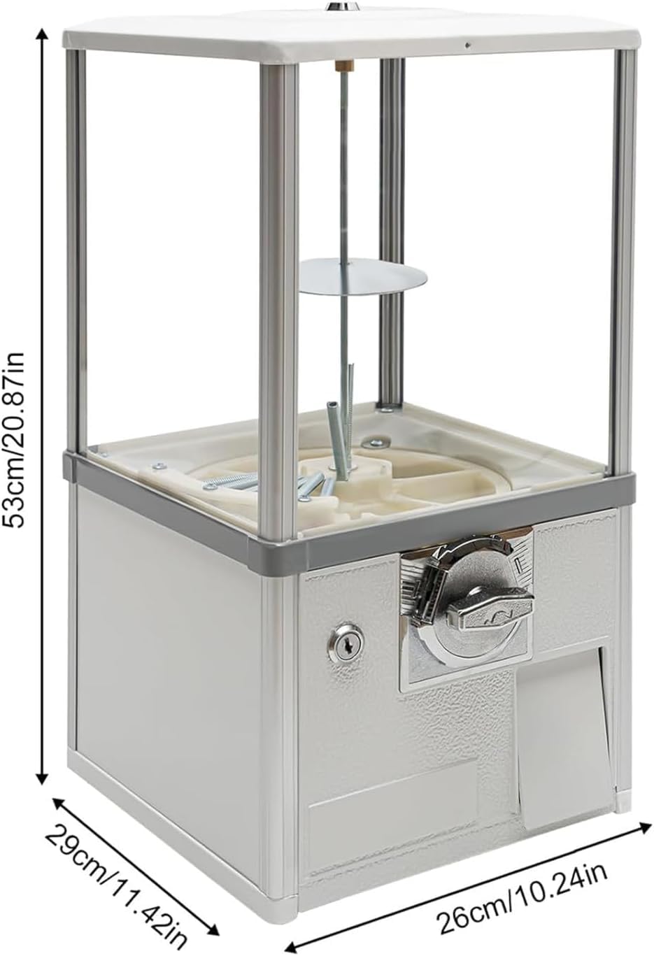 Distributeur Automatique De Capsules De Style Vintage avec Serrures pour Magasins De Jeux Et De Détail White