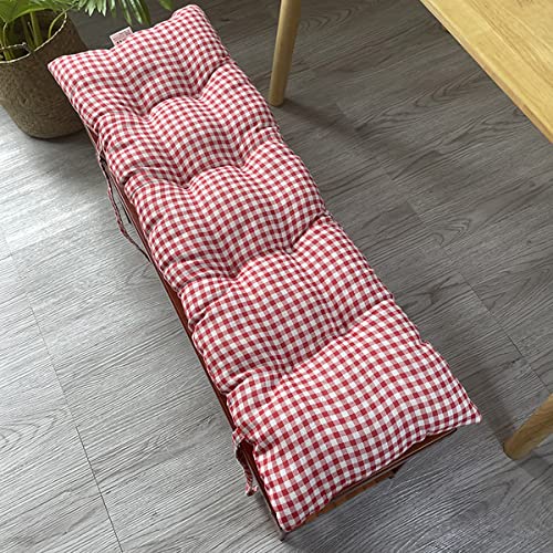 Almofada de banco longo grosso boémio para banco de 2, 3 e 4 lugares, almofada de sofá portátil, almofada de viagem para interiores e exteriores com cordões de fecho