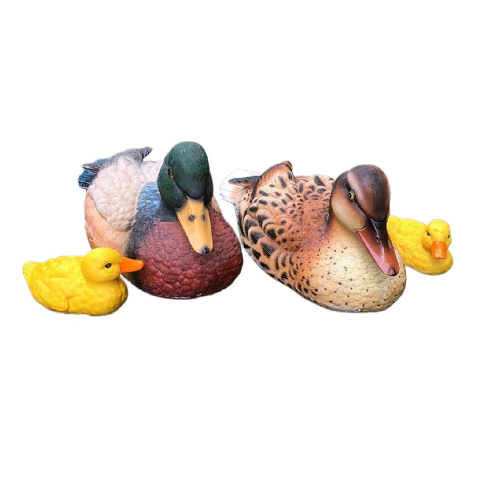 Yxcqhzm Brown 4 Pcs Artificial Floating Duck Ornament Animal Duck Resin Crafts Statue For Garden Lawn Pond Balcony Decoration