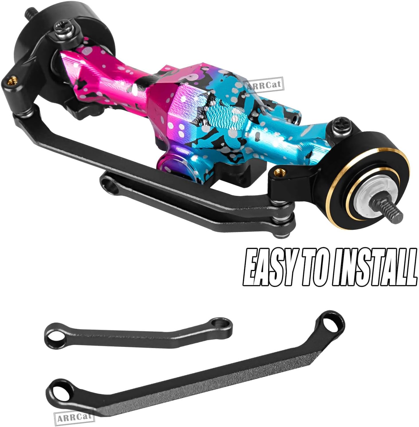 Aluminum Steering Links Upgrades Part for 1/30 SCX30 Chev rolet K10/Jeep Wrangler JLU 4X4/F0rd Bronco 4X4 RC Crawler,AXI-2260T1/AXI-2261T2/AXI-2048T1,Steering Tie Rod & Drag Link,Black