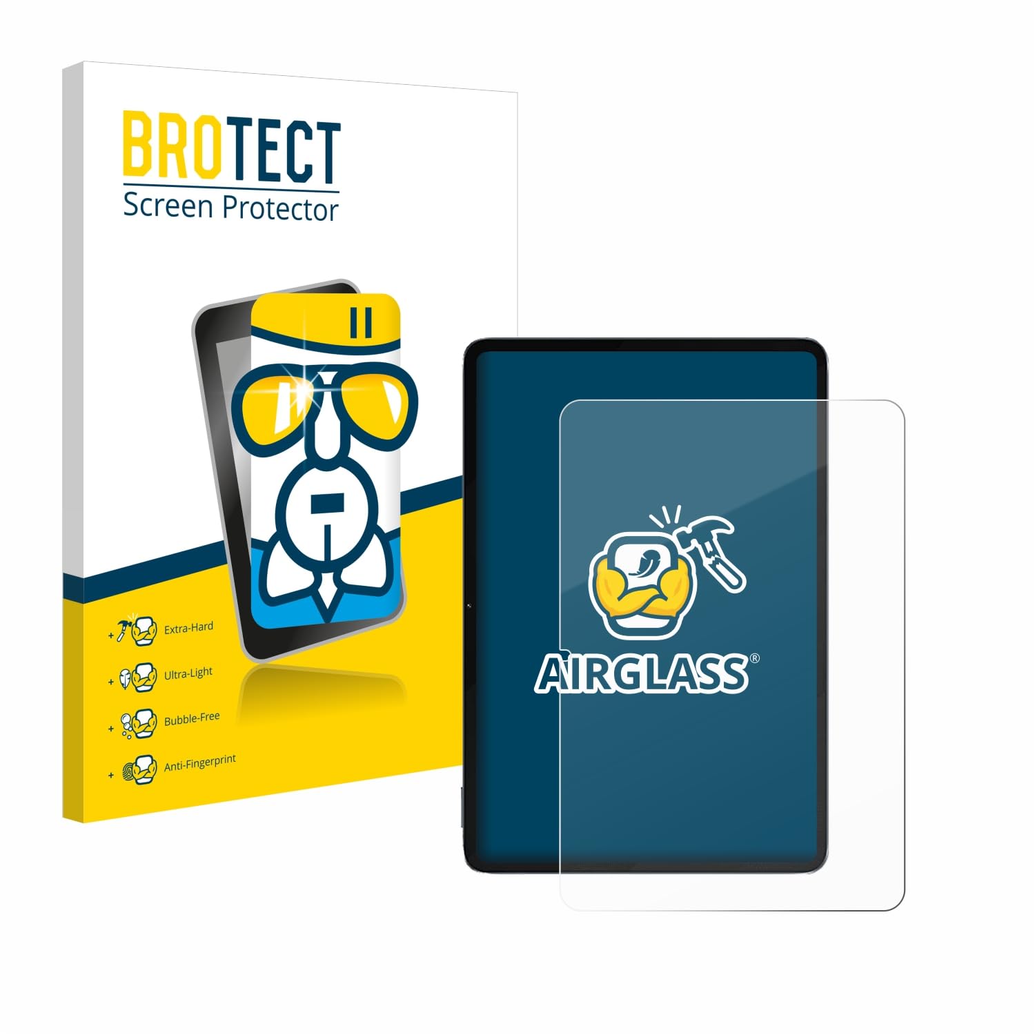 brotect Glass Screen Protector Film compatible with Xiaomi Pad 6S Pro 12.4" - Glass-Foil 9H Protection [Scratch Resistant, High Clarity]