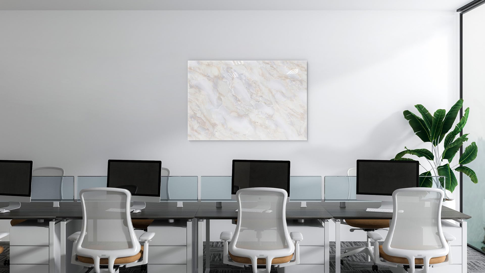 ALLboards Impression sur verre MARBRE – 90x60 cm + accessoires gratuits, Tableau en Verre