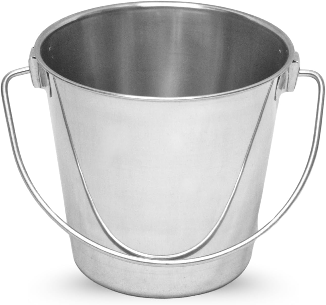 1 Quart Heavy Duty Stainless Steel Round Bucket with Handle | Durable Food & Water Bowl for Small Pet Birds Dog Cats & Livestock | Fits kennel Crate Cages Farm Hanging Pail | Multipurpose 1 Quarts