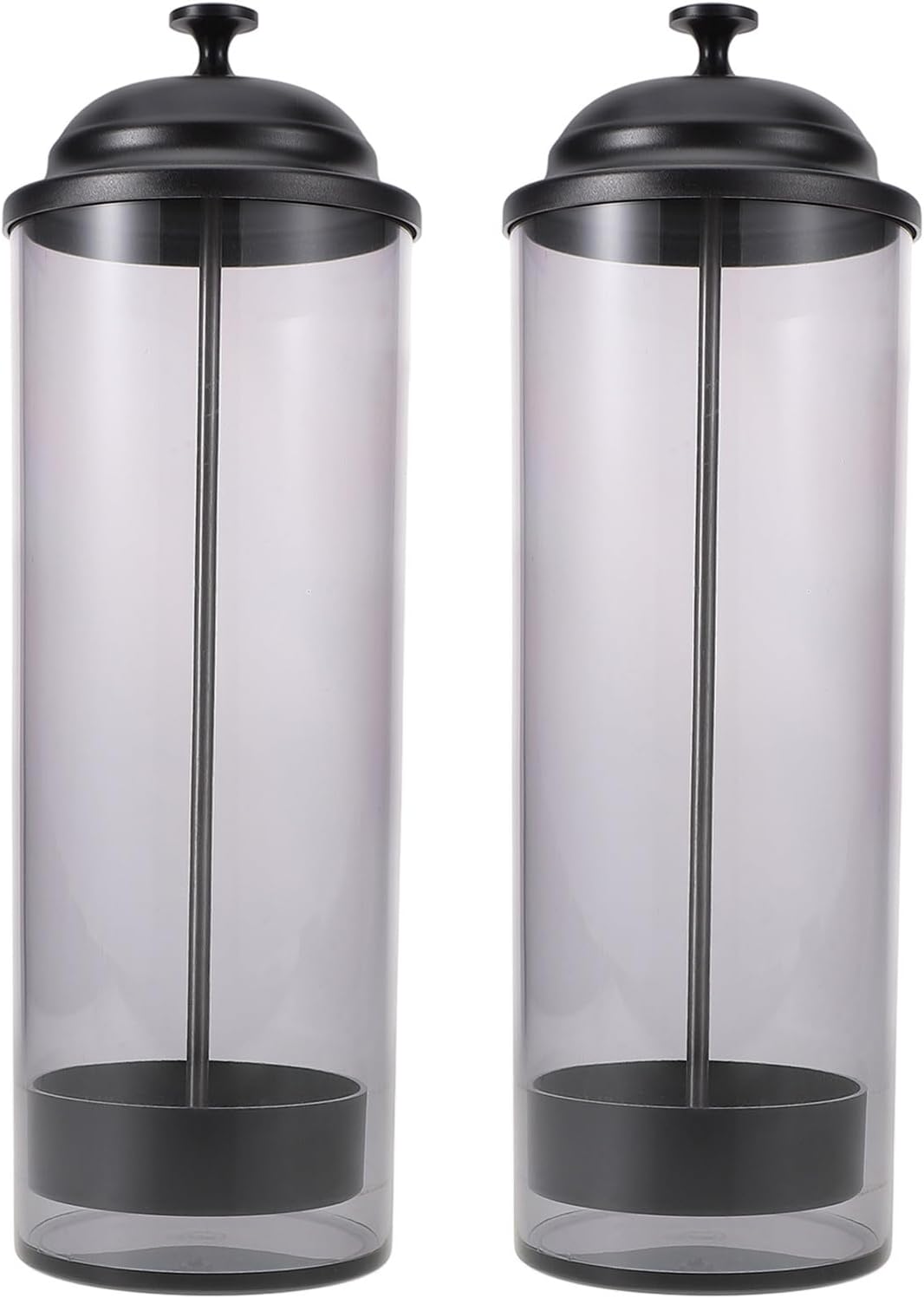 2pcs Straw Holder for Standard Size Drinking Straws, Dispenser for Counter with Lid Space Saving Kitchen Utensil Storage Gray