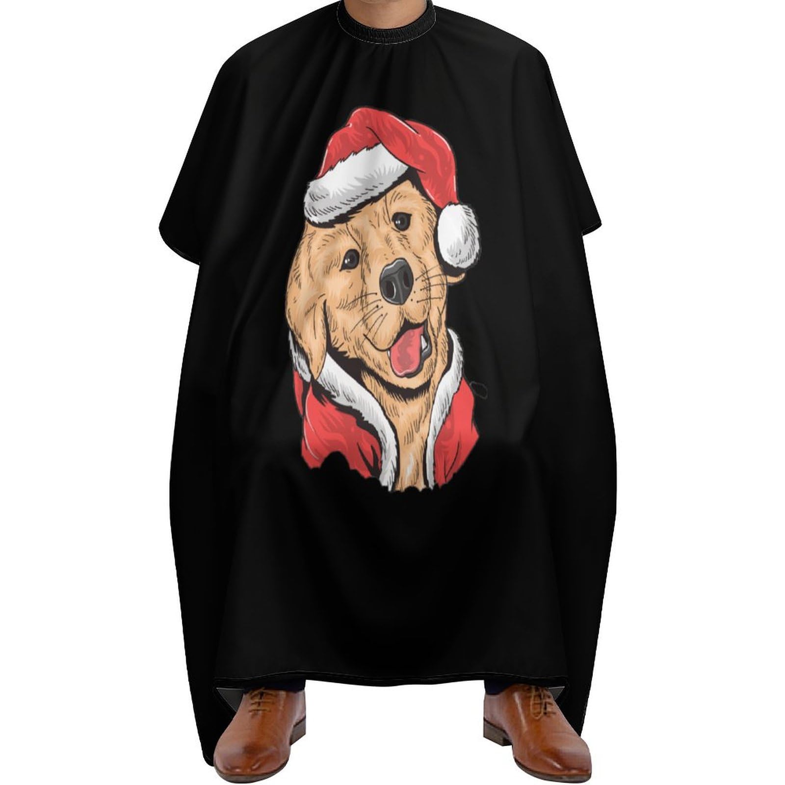 Santa Golden Retrieve Hair Cutting Cape for Men Women Waterproof Barber Cape Adjustable Salon Haircut Capes