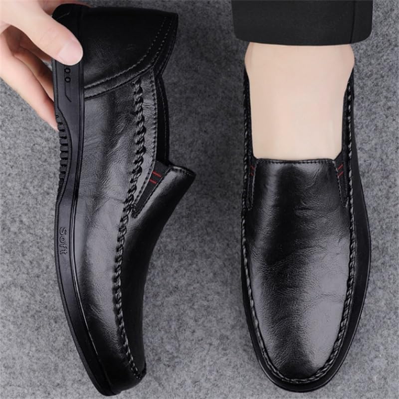 Men's Slip-on Casual Shoes Soft-Surface Breathable Oxford Shoes Flat-Bottomed Round-Toed Low-top Comfortable Non-Slip Shoes for Men4