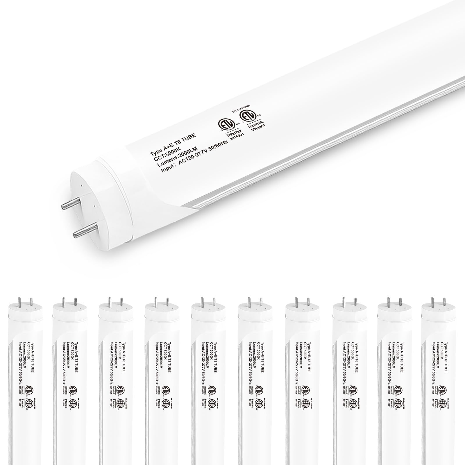 Madewell Living 10-Pack T8 LED Tube Lights 4ft, 48 Inch