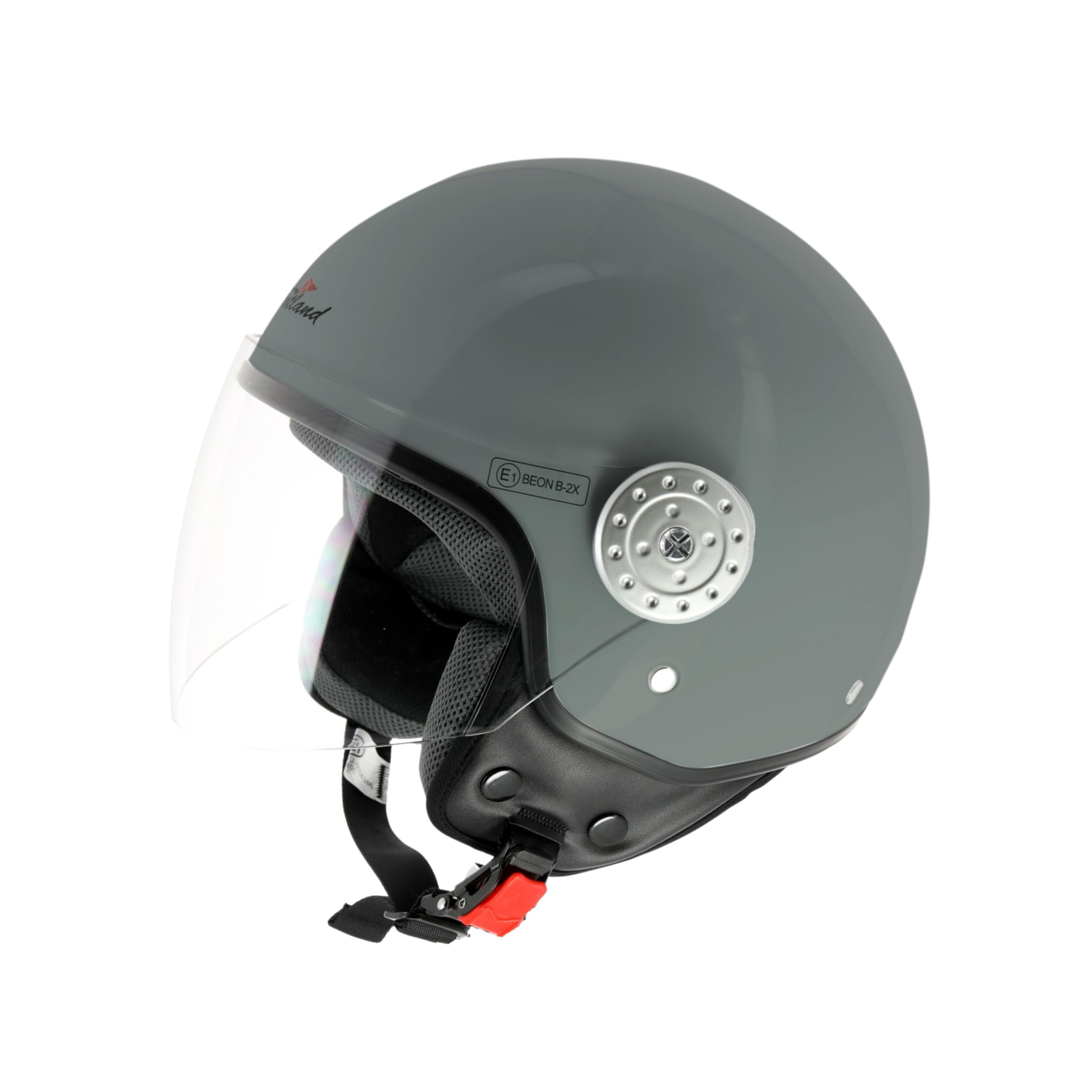 Casco Moto Demijet Ponte Grigio Lucido Scotland (M)